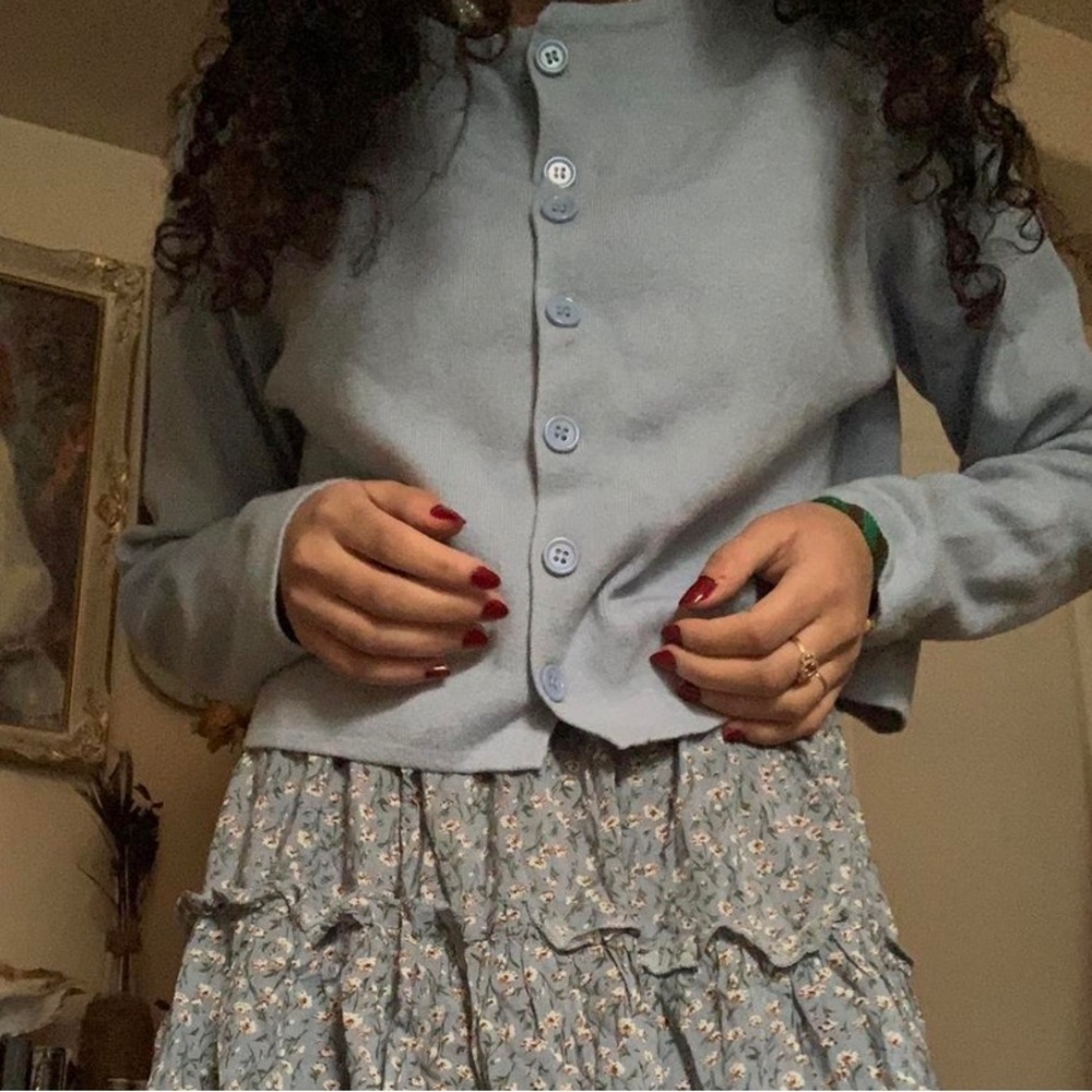 blue cropped sweater